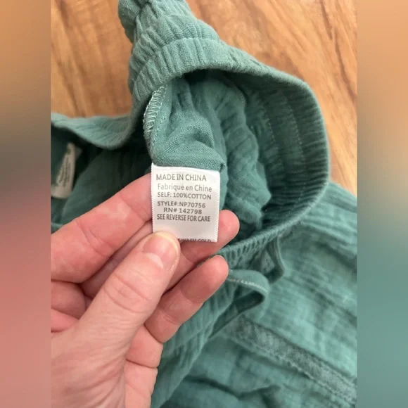 Bohemian Gauze Flowy Harem Cotton Tie Bottom Pants Womens S - Picture 7 of 11